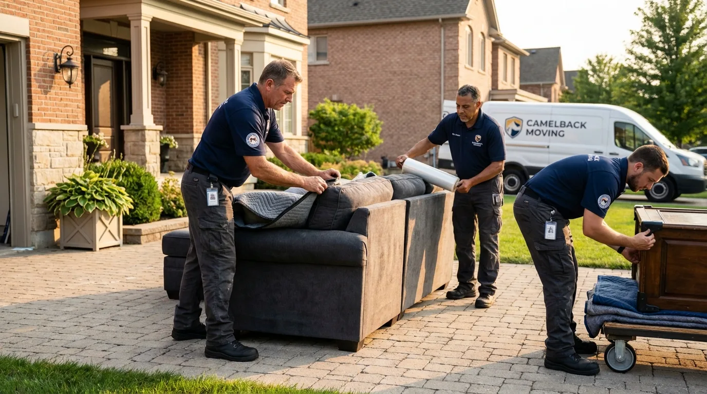 Large estate moving crew wrapping furniture in Chama, NM